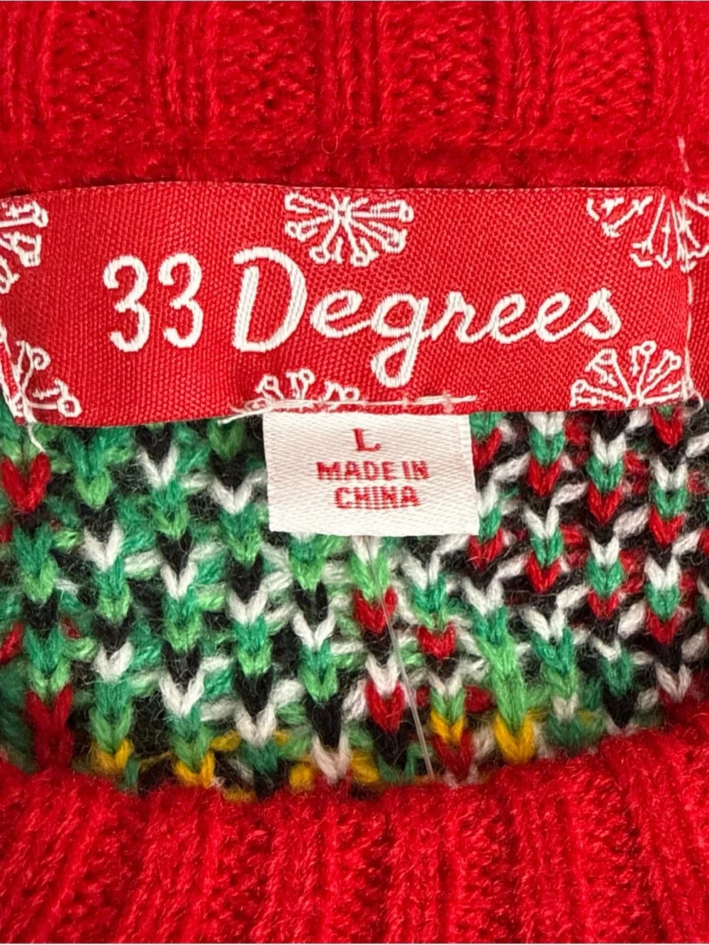 33 Degrees Men’s Christmas Pickleball Championship Party Sweater Size L NEW $48